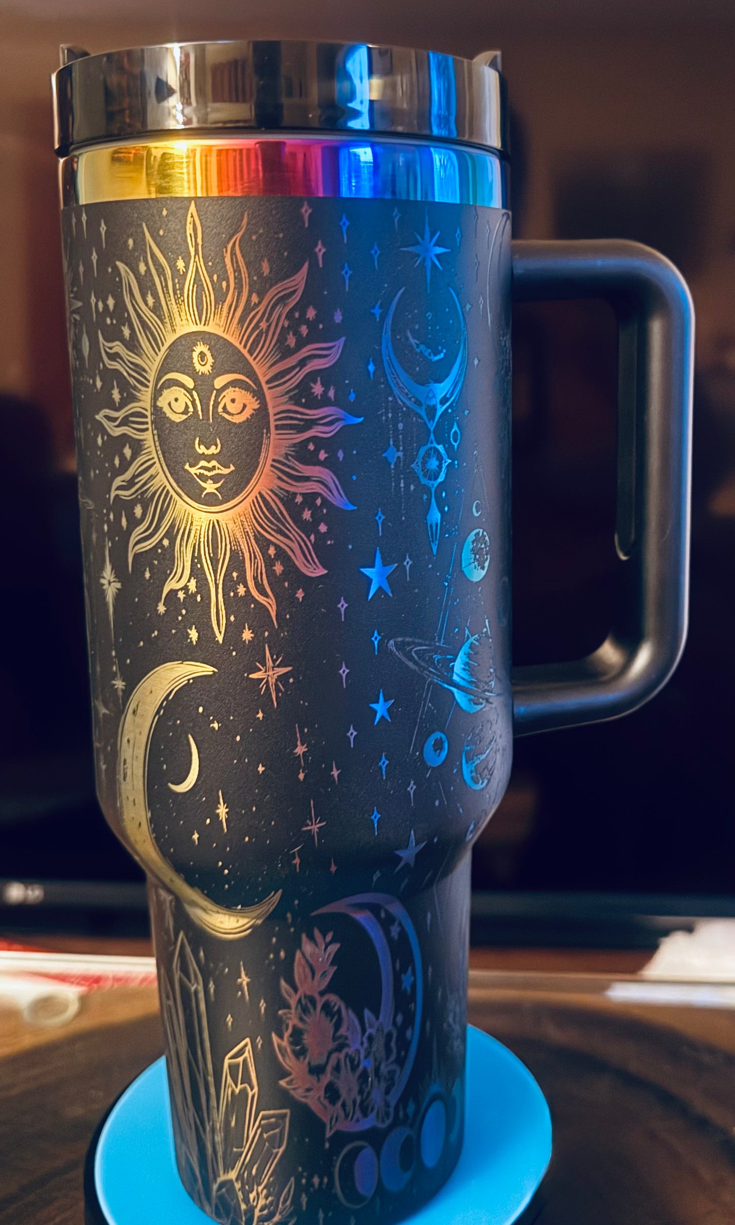 40 oz.Rainbow Tumbler Rainbow Black