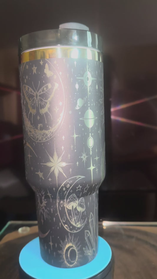 40 oz.Rainbow Tumbler Rainbow Black