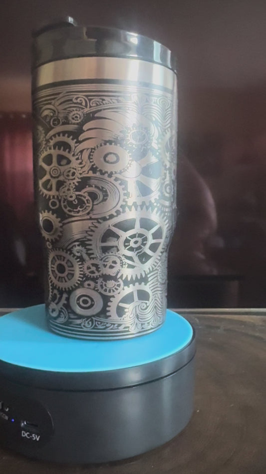 4 in 1 Coozie Stainless Steel Steam Punk scull Black